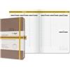 SIGEL L2605 Agenda settimanale Linescape 2026-53 settimane - circa A5 - marrone/giallo - 2 pagine = 1 settimana - copertina rigida - 80 g/m² - 176 p. - certificazione FSC
