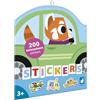 Janod - 200 Gommettes - Stickers Autocollanti - Tema Véhicules - dai 3 Anni in su - Tempo Libero Creativo per Bambini - Motricità fine e concentrazione - J09196