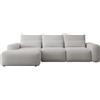 Selsey Divano ad angolo, divano letto, con spazio di archiviazione, funzione di sonno, facile da pulire, con cuscino, cuscino lombare a forma di L, autoportante, sinistro, ciniglia idrofobica, grigio