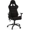 HJH Office sedia da gioco GAME FORCE tessuto nero seduta sportiva ergonomica con braccioli e poggiatesta, regolabile in altezza, sedia da gioco