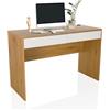 hjh LIVING Scrivania con 2 cassetti 120x50 cm Scrivania BERGA con passacavi, scrivania per computer Tavolo consolle, rovere/bianco