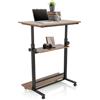 HJH Office Scrivania in piedi regolabile in altezza WORKSTATION II 80x50 cm Scrivania mobile per computer con rotelle, tavolo per laptop, nero/noce 830070