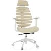 HJH Office sedia professionale per ufficio ERGO LINE W sedia girevole con schienale ergonomico incl. supporto lombare, Beige