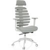 HJH Office sedia professionale per ufficio ERGO LINE W sedia girevole con schienale ergonomico incl. supporto lombare, Grigio chiaro
