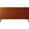 Selsey BEMMI Credenze, Metallo Melamina, Rosso Mattone, 150 cm