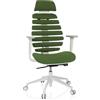 HJH Office sedia professionale per ufficio ERGO LINE W sedia girevole con schienale ergonomico incl. supporto lombare, Verde