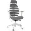 HJH Office sedia professionale per ufficio ERGO LINE W sedia girevole con schienale ergonomico incl. supporto lombare, grigio scuro