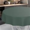 ANRO Tovaglia cerata, lavabile, da giardino, per interni ed esterni, rotonda, 140 cm, con bordo tagliato, verde abete