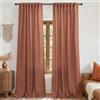 KOUFALL Tende per soggiorno, 2 pannelli, in lino, stile bohémien, trasparenti, colorate, stile hippie, per camera da letto, 2 pannelli, lunghezza 274cm, color terracotta ruggine