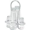 Guzzini Menage Set Olio Aceto Sale e Pepe Gocce, Trasparente, 17 x 15 x h22.5 cm