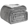 Good Nite Coperta per divano, 200 x 230 cm, soffice coperta in pile Sherpa, per divani, copriletto, coperta da viaggio, morbida, lavabile in lavatrice (king size, grigio)