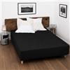 Home Linge Passion - Lenzuolo con angoli 100% cotone - 57 fili/cm² - Dimensioni 180 x 200 cm - Nero - Berretto 35 cm - Tessuto stretto - Morbido, traspirante, lavabile - Home linge passion