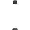 Eglo Lampada da terra a LED Mannera-L, senza fili, funzione touch, dimmerabile, lampada da soggiorno in metallo nero, per interni ed esterni, IP54
