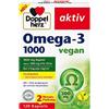 Doppelherz Omega-3 1000 vegan - Acidi grassi omega-3 ad alto dosaggio EPA e DHA da olio vegetale di alghe - 120 capsule piccole facilmente deglutibili