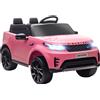 AIYAPLAY Macchina Elettrica per Bambini Licenza Land Rover con Fari LED, Clacson e Telecomando, 105x68.5x58 cm, Rosa | Aosom Italy