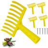 Crisalide®- 5 PZ Rastrello Pettine per Olive, 9 Denti in Plastica, Attacco Conico per Manico Universale, in Plastica Giallo PROFESSIONALE