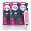 Veet Expert strisce depilatorie Pelli Normali, Per Viso, Dermatologicamente testate, Confezione da 36 con 6 salviette Post Epilazione