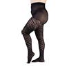 LEELA LAB Collant Donna Curvy Taglie Forti Collant 30 Denari con Fantasia Zebrata, Calze velate donna, Collant donna fantasia invernali, per ogni occasione - Made in Italy (Black, 9)