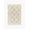 Westwing Collection Tappeto boho in cotone fatto a mano con motivo a rombi e frange Bina