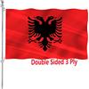 ARSOF Bandiera dell'Albania 3x5 doppia faccia bandiera albanese per esterni 3 strati 200D poliestere resistente e tela durevole intestazione