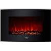 Cecotec Cheminée électrique Ready Warm 2200 Curved Flames. 2000W, 22", 2 niveaux de puissance, 20m2, Télécommande, Panneau curve en verre templé (35", Nero | Telecomando)