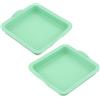 volumoon 2 Pezzi Stampo Torta Silicone, Stampi in Silicone da Forno Quadrati Antiaderenti, Stampi da Forno, Teglia Quadrata per Torte, Riutilizzabili per Torta a Strati, Torta Arcobaleno