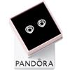 PANDORA Orecchini a bottone Moments a forma di cerchio in argento Sterling con zirconi cubici trasparenti