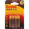 Kodak Alkaline Max LR03 AAA BL4