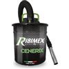 Ribimex Aspiracenere Elettrico Cenerix, con Funzione Soffiante e Filtro HEPA Lavabile, Bidone da 18 L, Potenza 800 W, Ideale per Aspirare Ceneri Fredde da Stufe, Caminetti e Barbecue - PRCEN003/800