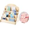 Changyeah Supporto per biglietti di auguri a 4 piani espositore in legno con display multifunzione stand rettangolare per orecchini