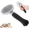 Zivacate Spazzola per Gatti e Cani [Manico Ergonomico & Pulizia con Un Click & Design Brevettato] Spazzola Autopulente per Sottopelo per Cani/Gatti/Conigli a Pelo Corto e Lungo (Nero)