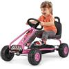 FANTASK Gokart con sedile regolabile, auto a pedale, portata fino a 30 kg, pedale Gokart, veicolo per bambini dai 3 anni in su (rosa)