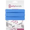 Burlybands Cravatte grandi per capelli spessi e pesanti o ricci. Non scivolano, senza danni, senza cuciture per coda di cavallo, elastici per capelli sportivi, blu chiaro, 3 pezzi