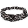 styleBREAKER Fascia per capelli da donna con stampa animalier leopardata, nodo a torsione e fascia elastica, fascia per capelli, fascia per la testa 04026020, colore:Grigio-Nero