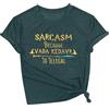 Generic Sarcasmo alla moda perché Avada Kedavra is Illegal Top per le donne Casual Estate Loose Fit Tees Camicie 2025 T-shirt grafiche Uscire Lettera Carina T-shirt Magica Maglietta Manica Corta, Verde scuro