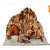 CIESSE PRESEPE in Legno E Sughero con RUSCELLO Illuminato L53XP48XH46