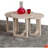 Hanah Home Elegante tavola per feste in legno di quercia (3 pezzi), 100% melamina, spessore 18 mm, larghezza: 52 x 47 x 52 cm, medio: 36 x 43 x 36 cm, piccola: 36 x 41 x 36 cm, elegante e funzionale per gli
