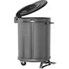 Top Lavelli Italia MC1005 Pattumiera carrellata rotonda inox AISI 304 da 70 litri apertura a pedale