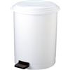 Adatto-M T906140 Pattumiera in plastica bianca a pedale 40 litri