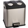 Adatto-M T106503 Pattumiera a pedale raccolta differenziata DOPPIA 2x12 litri