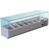 FORCAR-FREDDO G-RI15038V - Vetrina Ingredienti Pizzeria 150x38 cm, Capacità 5 GN1/3 + 1 GN1/2