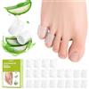 Bukihome Protezioni per dita dei piedi in silicone, aperte in silicone, per dita a martello, calli, vesciche, cuscinetti in gel morbido per alleviare il dolore, 20 pezzi (10 spessi + 10 sottili)