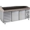 FORCAR-COLD G-PZ2610TN-FC Tavolo refrigerato ventilato e banco pizza in acciaio AISI201