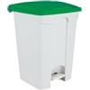 Adatto-M T101458 Pattumiera a pedale in plastica bianca Coperchio Verde 45 litri (confezione da 3 pezzi)