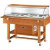 Forcar attrezzature per la ristorazione ELR2826BT Carrello espositore legno refrigerato (-5°+5°C) 4x1/1GN cupola/pianetto