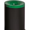 Adatto-M T770028 Gettacarte antifuoco corpo metallo nero coperchio Verde 90 litri