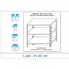 InoxLaser Professional IN-B3696030B Scaffale a 3 ripiani lisci fissaggio a bullone dim cm 60x30x150h