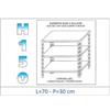 InoxLaser Professional IN-B3697030B Scaffale a 3 ripiani lisci fissaggio a bullone dim cm 70x30x150h