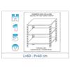 InoxLaser Professional IN-B3696040B Scaffale a 3 ripiani lisci fissaggio a bullone dim cm 60x40x150h