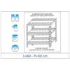 InoxLaser Professional IN-B3706030B Scaffale a 3 ripiani asolati fissaggio a bullone dim cm 60x30x150h